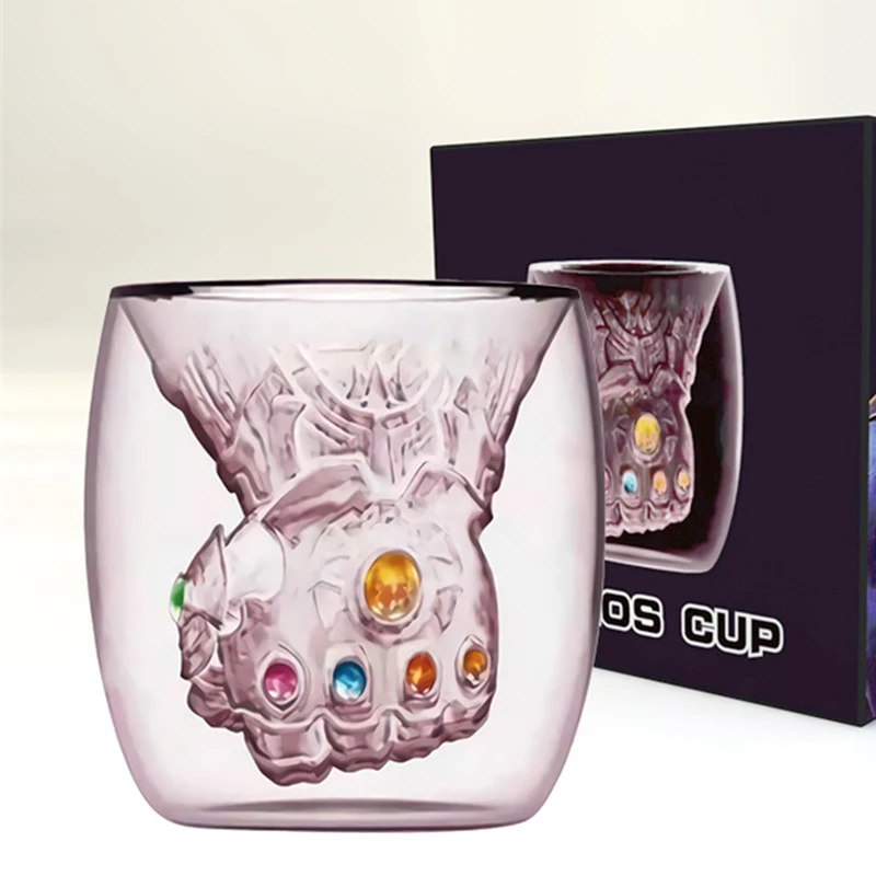 Thanos Infinity Gauntlet с двойными стенками Стеклянная чашка Thanos кулак Декор креативная стеклянная чашка виски стекло Кофе Молоко Кружка чай чашки подарки