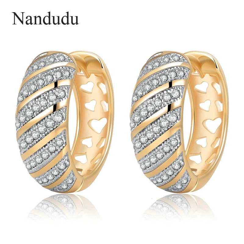 Nandudu Mini Hoop Earrings Delicate Crystal Huggie Earring Fashion Women Female Jewelry Gift CE220 | Украшения и аксессуары