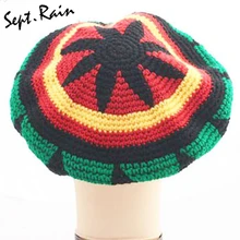 Модная шапка унисекс Jamaica Rasta Gorro Slouch Beanie, зимняя теплая вязаная разноцветная полосатая мешковатая шапка в стиле хип-хоп