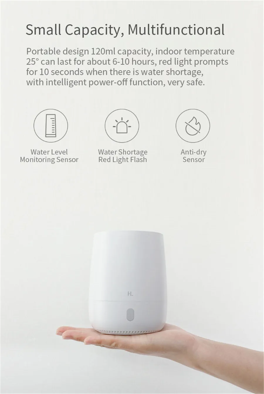 Xiaomi HL умный портативный USB мини воздушный диффузор для ароматерапии и увлажнитель 120 мл тихий ароматический распылитель для дома и офиса
