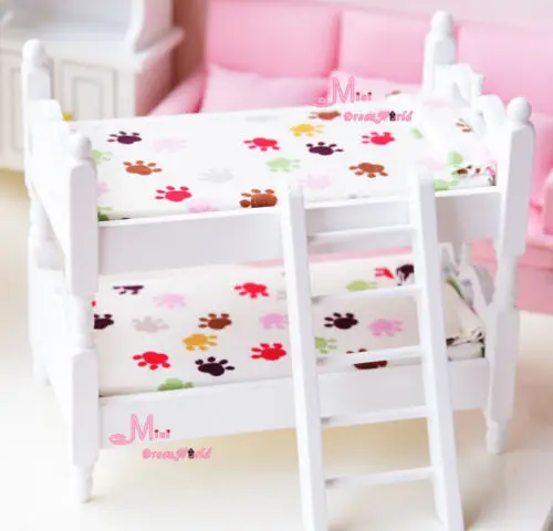 112 Dollhouse Muebles Nursey Blanco Dulce Corazón Pony Huella Del