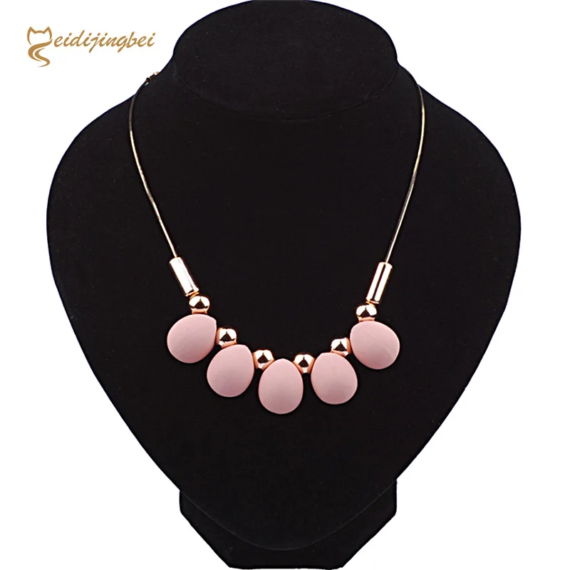 MEIDIJINGBEI 2017 das Mulheres nova moda simples CCB colar de gotas de água contas de colar cadeia fecho de borracha uma geração para comprar