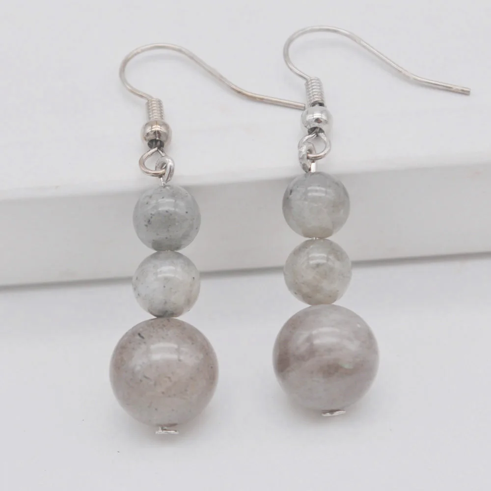 

Labradorite Stone Beads GEM Earrings Jewelry T227