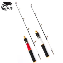 Excessive High quality Moveable60/80cmCarbonFiber Winter Fishing Rod SuperLight DetachableTwo Part Ice Fishing Rod Fishing Sort out Instruments