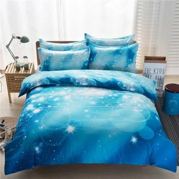 

polyester cotton 3D galaxy star starry sky Universe design twin queen bed sheet set bedclothes duvet cover set bedding set