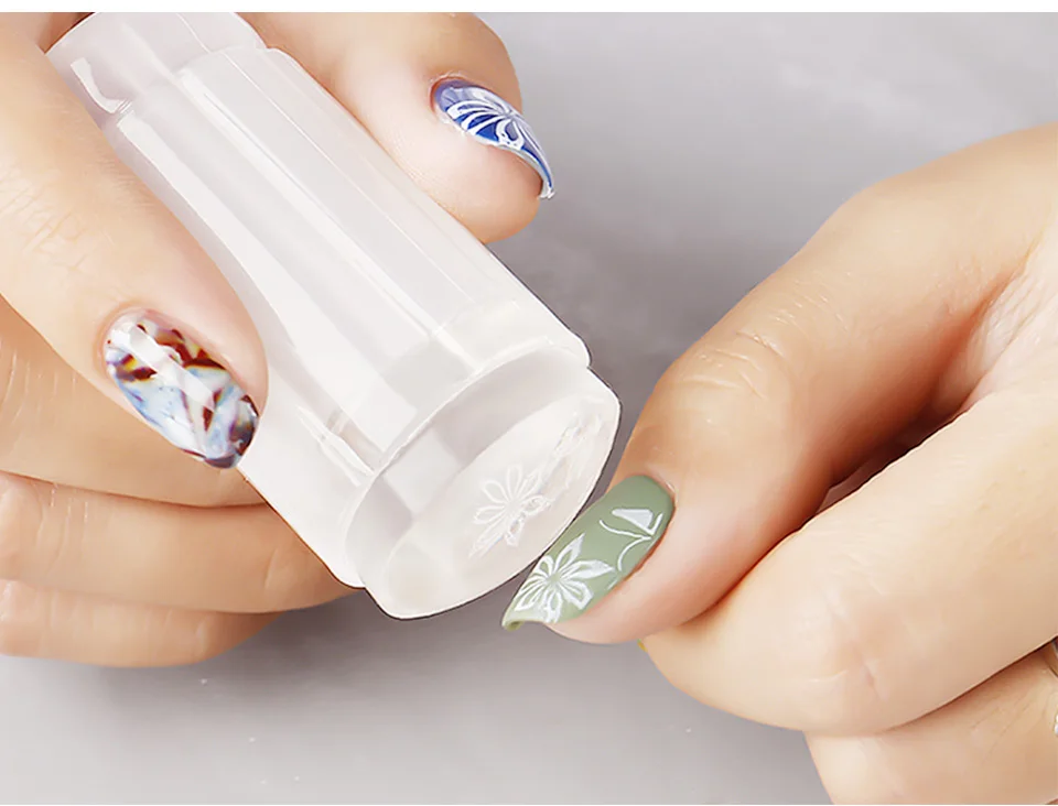 BUKAKI Stamper для ногтей Met Schraper Schaken прозрачный силиконовый Hoofd штамп для ногтей DIY шаблоны для дизайна ногтей инструменты