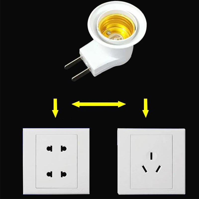 ЕС/США штекер E27 патрон Электрический светильник патрон ПАТРОН адаптер с переключателем товары для дома и офиса