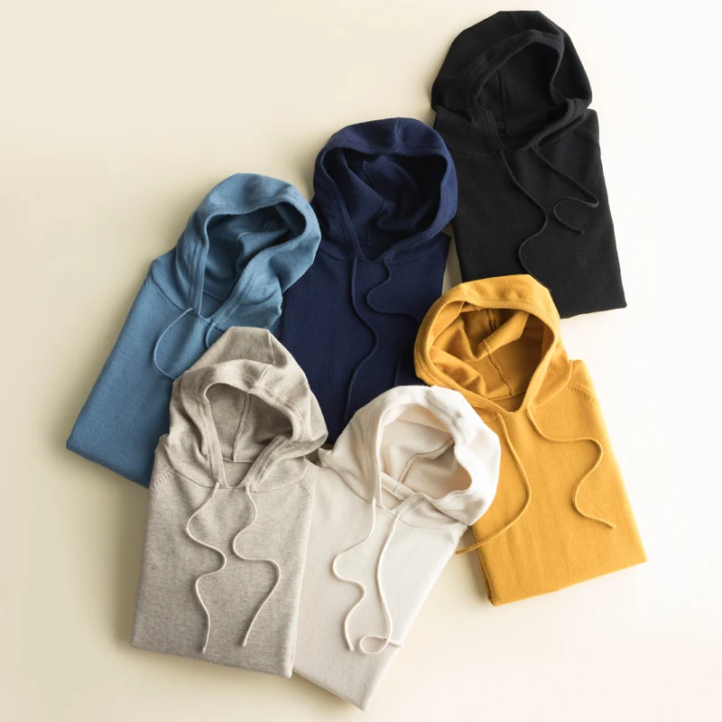 

Kpop Hoodies Sweatshirt Women 2018 Autumn Spring Long Sleeve Knitted Solid Cashmere Wool Hooded Pullover Polerones Mujer Jumper