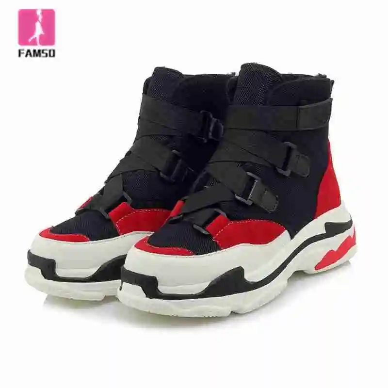 

FAMSO 2019 New Shoes Women's Vulcanize Shoes Big Size 34-43 Lace-up Mixed Color Rubber Foam Bottom soft and breathable Sneakers