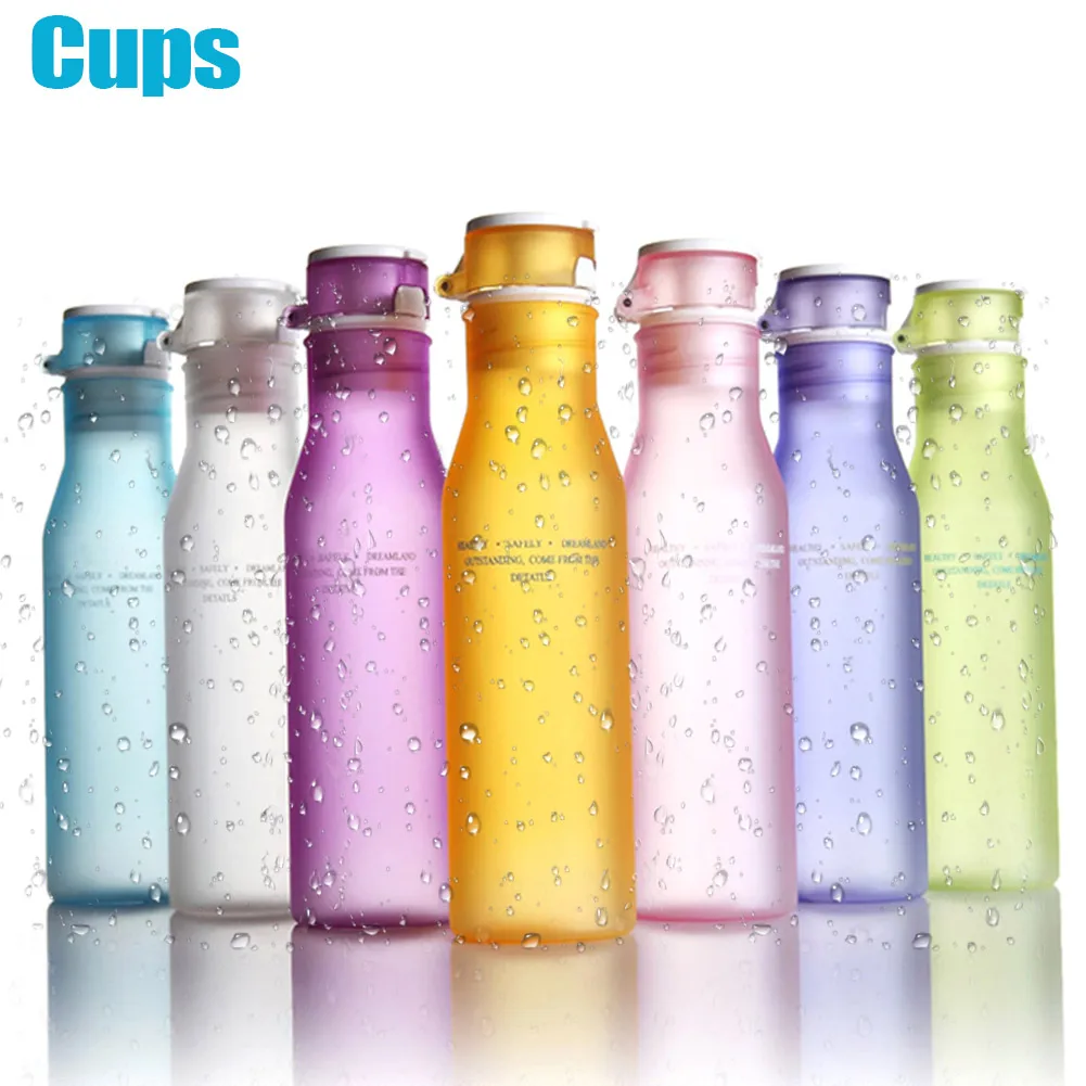 Download 300/480ml Portable Water Bottle Frosted Plastic Leak proof ... Yellowimages Mockups