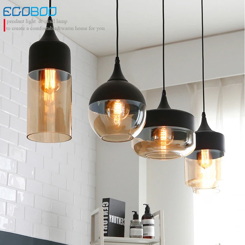 Free Shipping simple creative glass and iron pendant lamp living room/bedroom/bar /single head Chandelier 100-240V AC E27 lamp