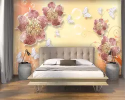 Beibehang пользовательские 3D обои Европейский Стиль Jewelry оранжевый цветок ТВ фоне стены обои для стен 3 d papel де parede 3d