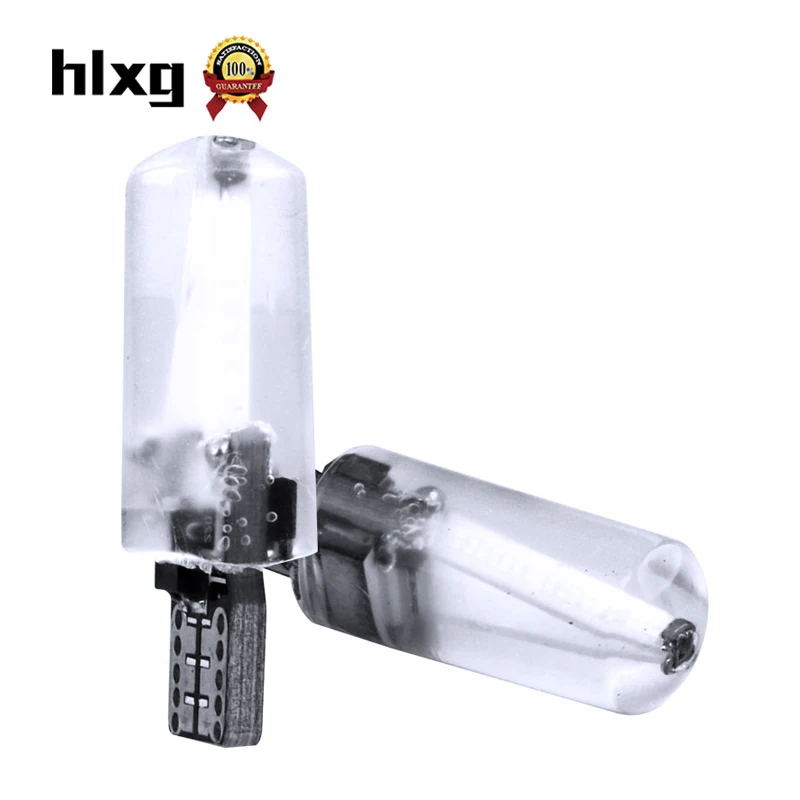 Hlxg 2 шт. автомобильный Стайлинг 12 В t10 led canbus W5W T10 cob стеклянный светильник Led