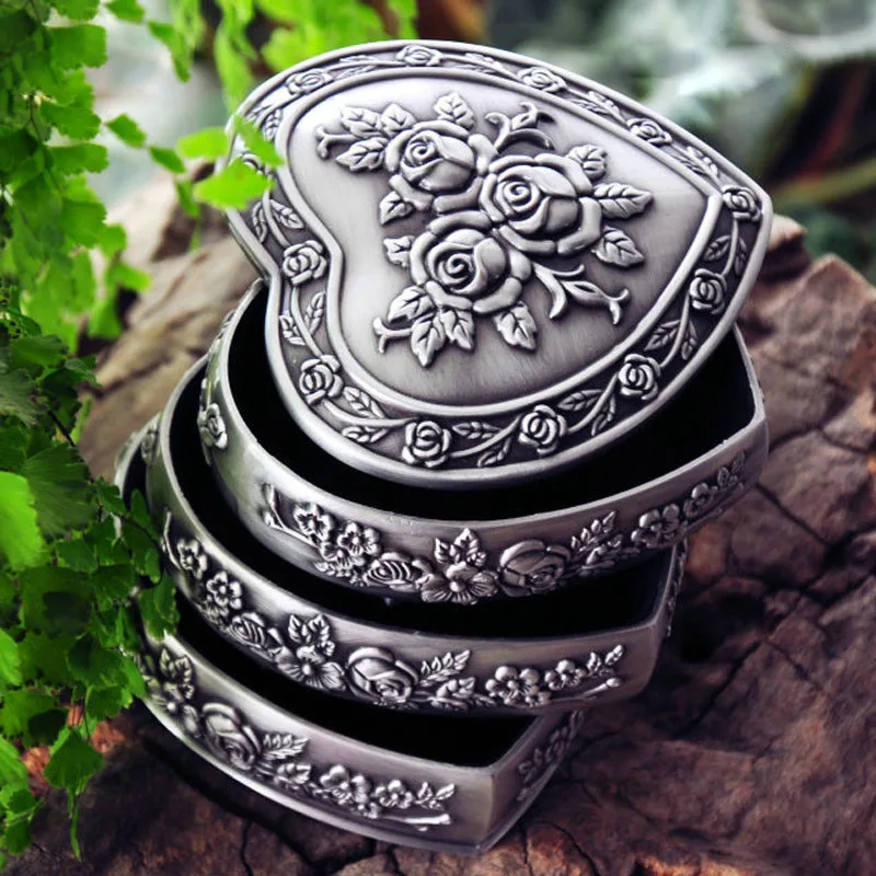 3 Layers Retro Jewelry Box European Korean Ring Box Princess Earrings Bracelets Necklaces Organizer Zinc Alloy Storage Box