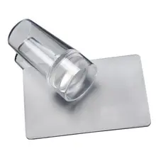 Tampão Nail Art Stamper Scraper Nail Art Stamper Pura Geléia Clara Transparente de Silicone Selo Unha Ferramenta(China)