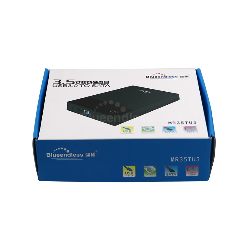 3pcs USB 3.0 to sata hard disk case 3.5 inch hdd ssd enclosure tool free plastic hdd  (4)