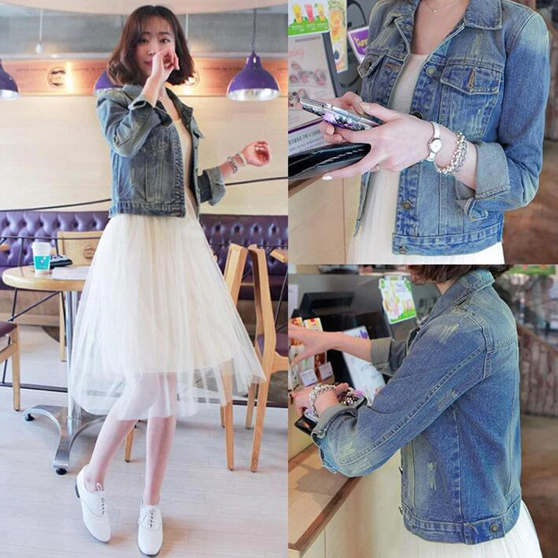 

Women Basic Coat Denim Jacket Women Autumn Denim Jacket For Women Jeans Jacket Women Denim Coat Loose Fit Casual Style