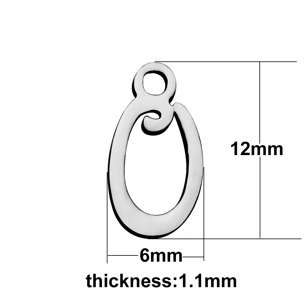 Полированные оригинальные подвески из нержавеющей стали 26 букв английского алфавита для женщин и мужчин DIY Изготовление ювелирных изделий 10 шт./лот Новинка - Окраска металла: O