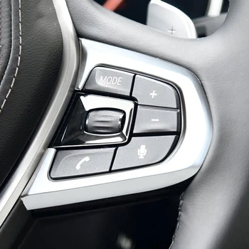 

2pcs Chrome plate ABS Steering Wheel Buttons Frame Cover Decoration Interior Trim For BMW 5 Series G30 17-18