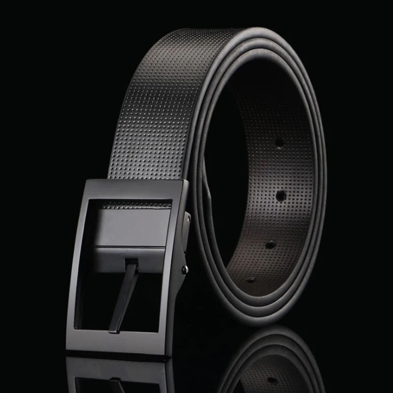 Black Mens Belts Fashion Casual Pin Buckle Belt Men Size 110cm and 120cm Suit Pants Special Belt ...