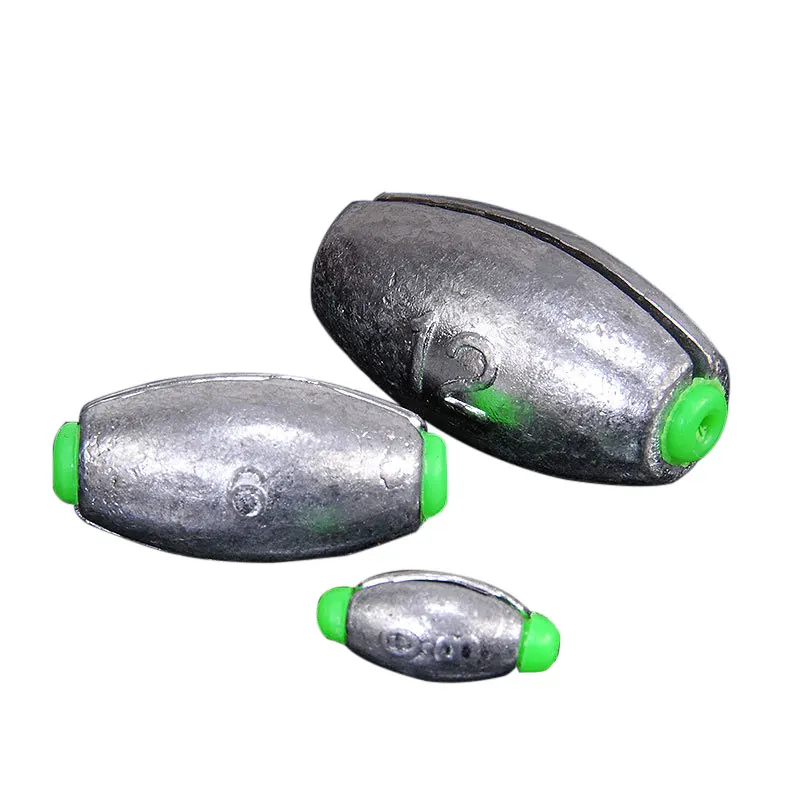Oval Lead Sinker Weight Inline Lure Shot Sinker for Casting Trolling Fishing