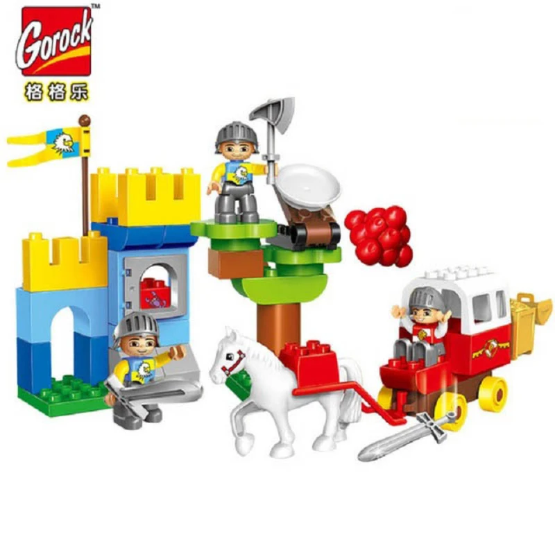 

GOROCK Big Size 50Pcs Warring States Horse Designer Action Figures Building Blocks Compatible Legoings Duploe Toys For Children