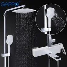 GAPPO Shower Faucets rainfall shower set wall mounted Bathroom mixer tap shower bathtub waterfall bath tub faucet grifo ducha gappo bath shower faucets set bathroom shower tap wall mounted faucet mixer wall shower set waterfall abs panel massage ga2401