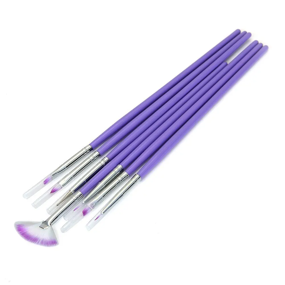 7x Acrylic UV Gel Nail Brush Set Gel Brush Brush Nail Art Design Pen