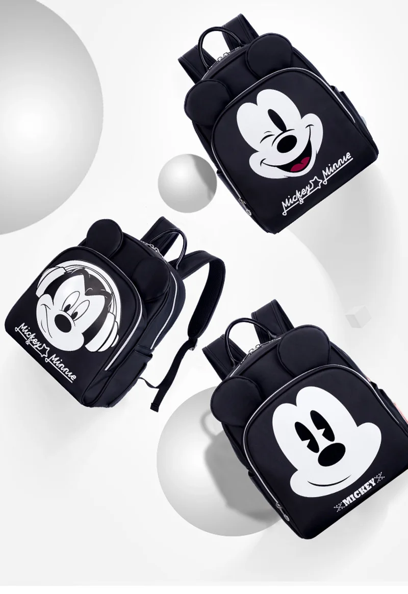 Сумка для подгузников рюкзак для мам дорожная сумка для кормления мини-мышь Микки Маус дизайн водостойкий черный цвет большой емкости