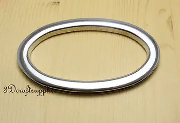 

3 1/2 inch (Inner diameter) handbag handle Silver oval bag handle a pair D47
