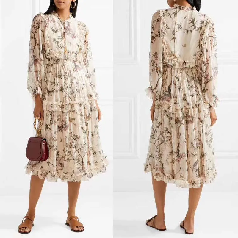 Jurk twee sets bovenste boho super schoonheid chiffon jurk strand vakantie jurken fashion kant zelfportret jurk vestido longlo Jurk twee sets bovenste boho super schoonheid chiffon jurk strand vakantie jurken fashion kant zelfportret jurk vestido longlo