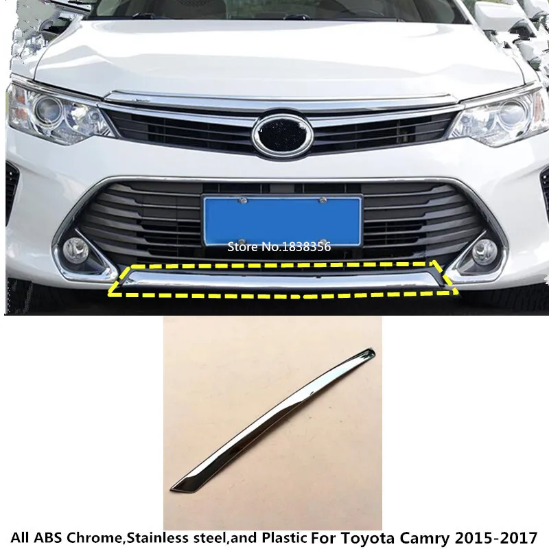 

For Toyota Camry 2015 2016 2017 Car styling cover protection Bumper engine trim Front bottom Grid Grill Grille hood edge 1pcs