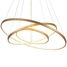 LED à distance moderne anneaux cercle pendentif lumières LED luminaire suspendu éclairage lampe industrielle pour salon salle à manger