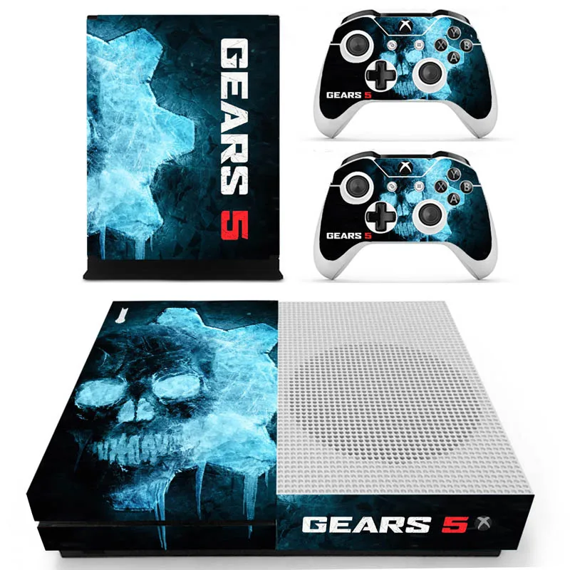 GEARS 5 виниловые наклейки для xbox One S консоль с двумя беспроводными контроллерами