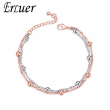 ERLUER, Летний стиль, многослойные браслеты на цепочке для женщин и девочек, двухцветные дизайнерские цепочки из бисера, браслет, ювелирное изделие, подарок