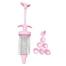 Украшение бисквитов печенья для торта набор шприц для глазури 8 насадок(розовый