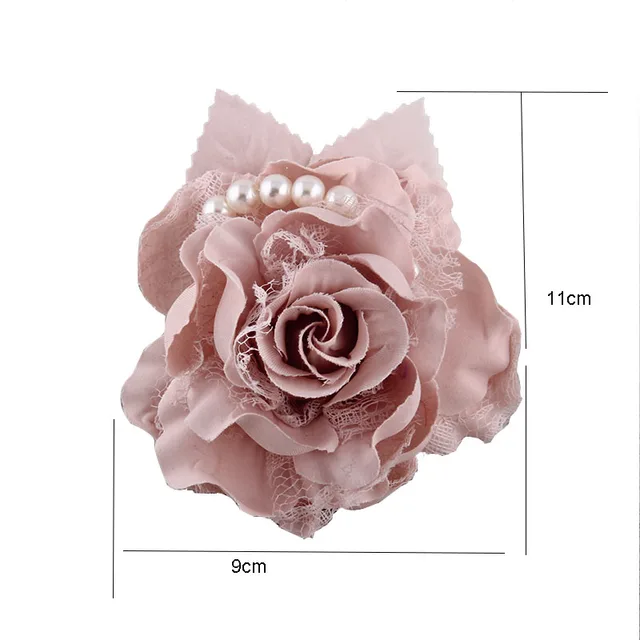 Романтическая роза брошь классическая ткань цветок шпильки милые жемчужные броши булавка для леди шляпа цветок женские аксессуары