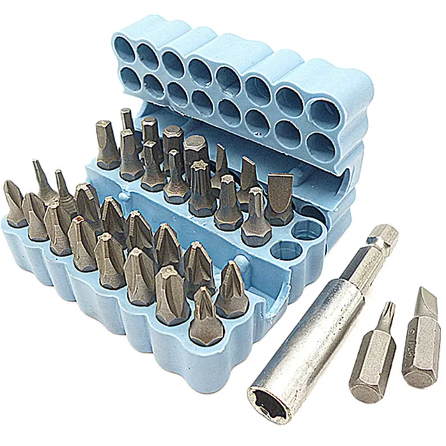 33pcs Security Bit Set Tamper Proof Torx Hex Star Screwdriver Bits
