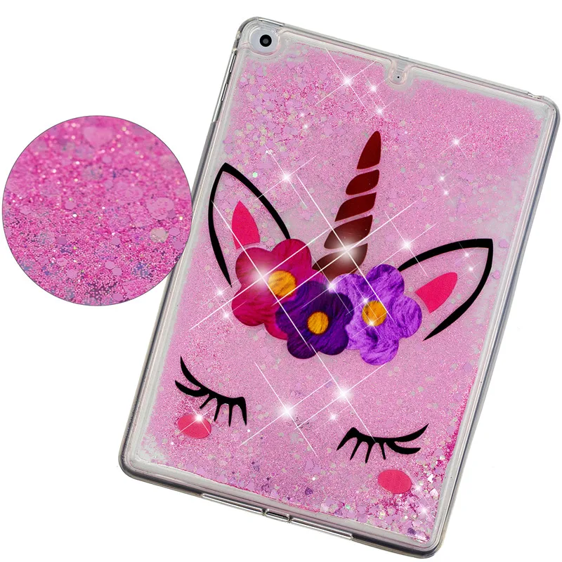 Wekays For Apple Ipad Air 2 Ipad 6 A1566 A1567 Glitter Liquid Silicone Funda Case For Ipad Air 2 Ipad6 Cover Case sFor Ipad Air2