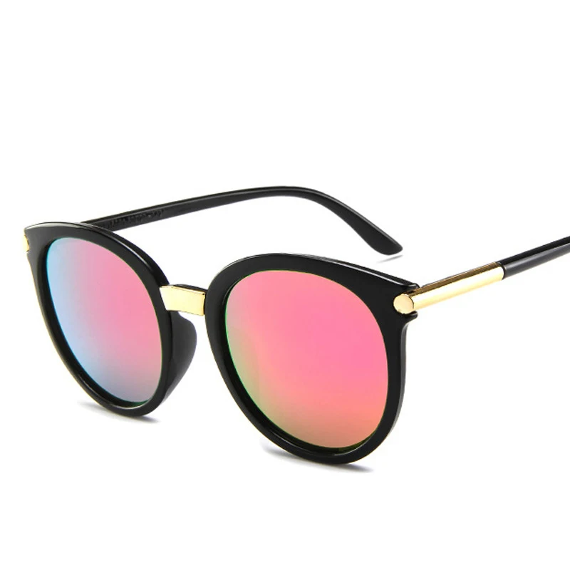 Iboode, новинка, солнцезащитные очки для женщин, для вождения, зеркальные, Ретро стиль, для девушек, светоотражающие, Плоские линзы, солнцезащитные очки для женщин, UV400 - Цвет линз: Pink