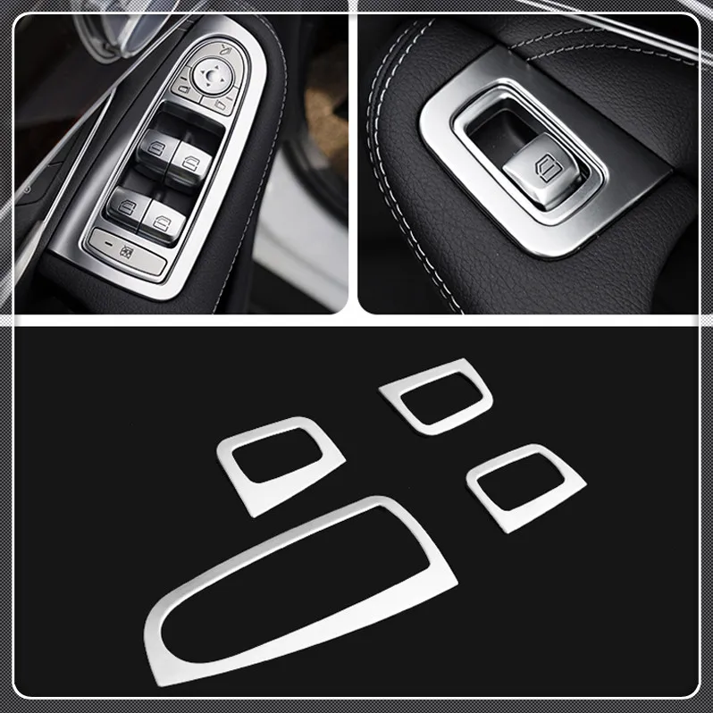 Левый руль для Mercedes-Benz C-Class W205/GLC X253- автомобильный Стайлинг интерьер двери окна лифт переключатель Крышка отделка