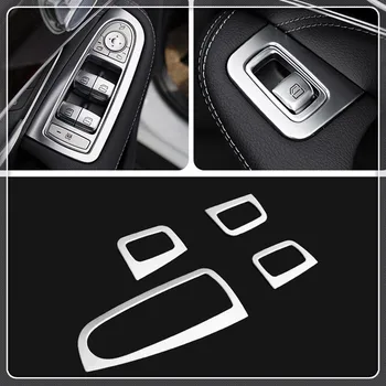 

Left Hand Drive For Mercedes-Benz C-Class W205 / GLC X253 2015-2019 Car Styling Interior Door Window Lift Switch Cover Trim