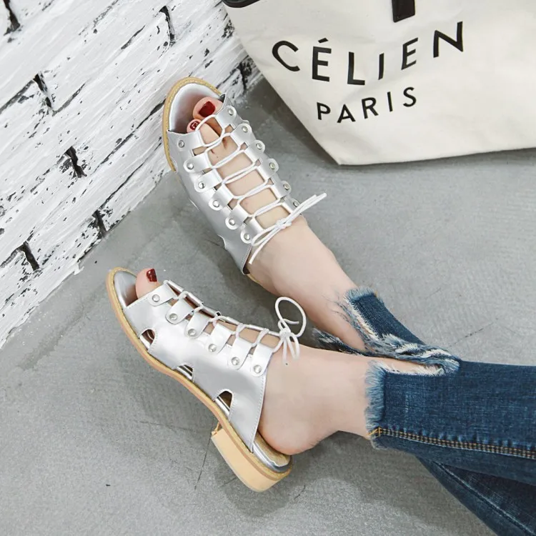 

Big Size 11 12 13 14 15 ladies summer platform sandals women shoes woman Cross-strap thick heel, middle heel and empty heel