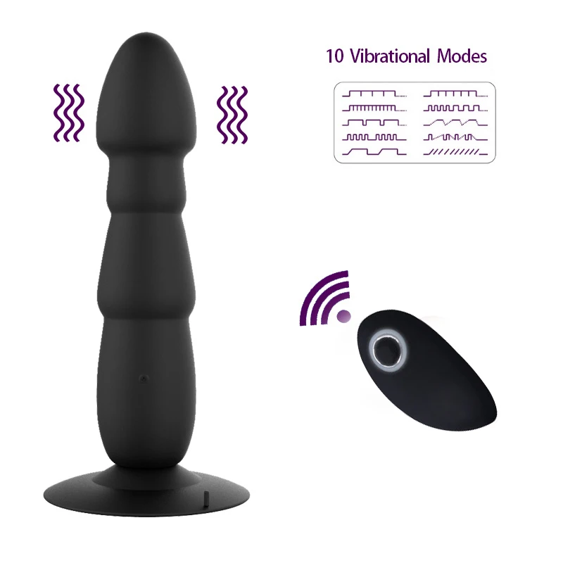 10 speeds Wireless Remote Charging Large Dildo Anal Plug Soft Prostate Massager Butt Vibrator Sex Toys for Men Women | Красота и