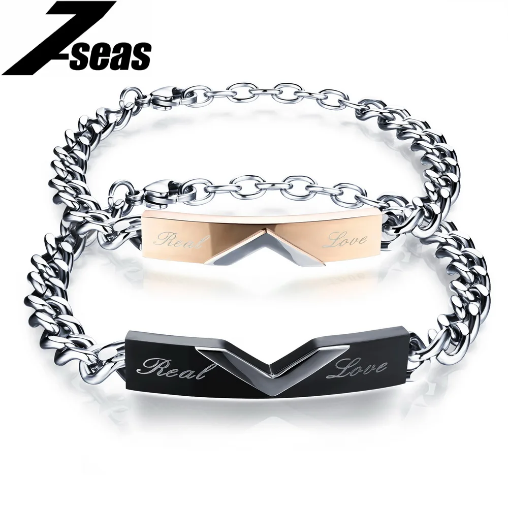 Famous Brand Design Couple Bracelets Full Stainless Steel Lover Wedding