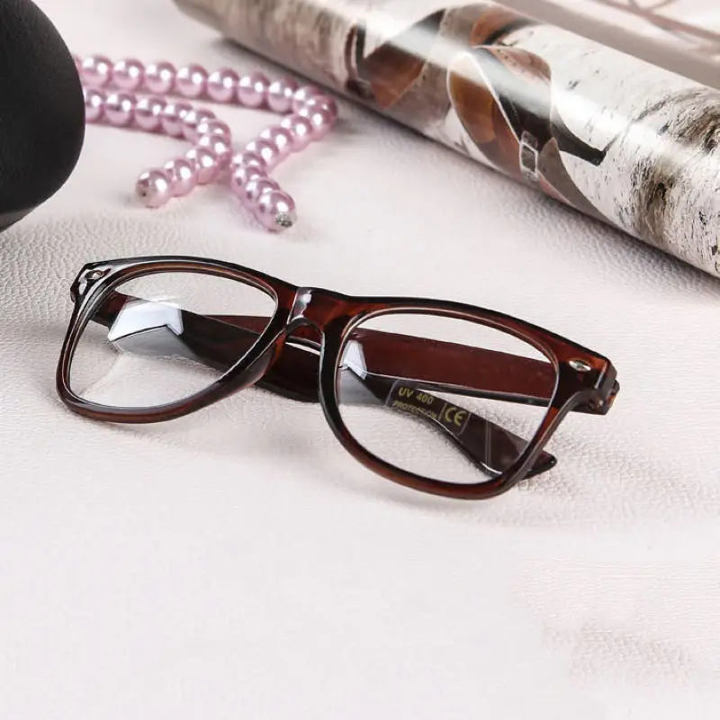 Mayitr 1pc Fashion Nerd Clear Glasses Clear Lens Geek Glasses 16 Colors Plain Mirror Plastic Full frame Eyeglasses Eyewear