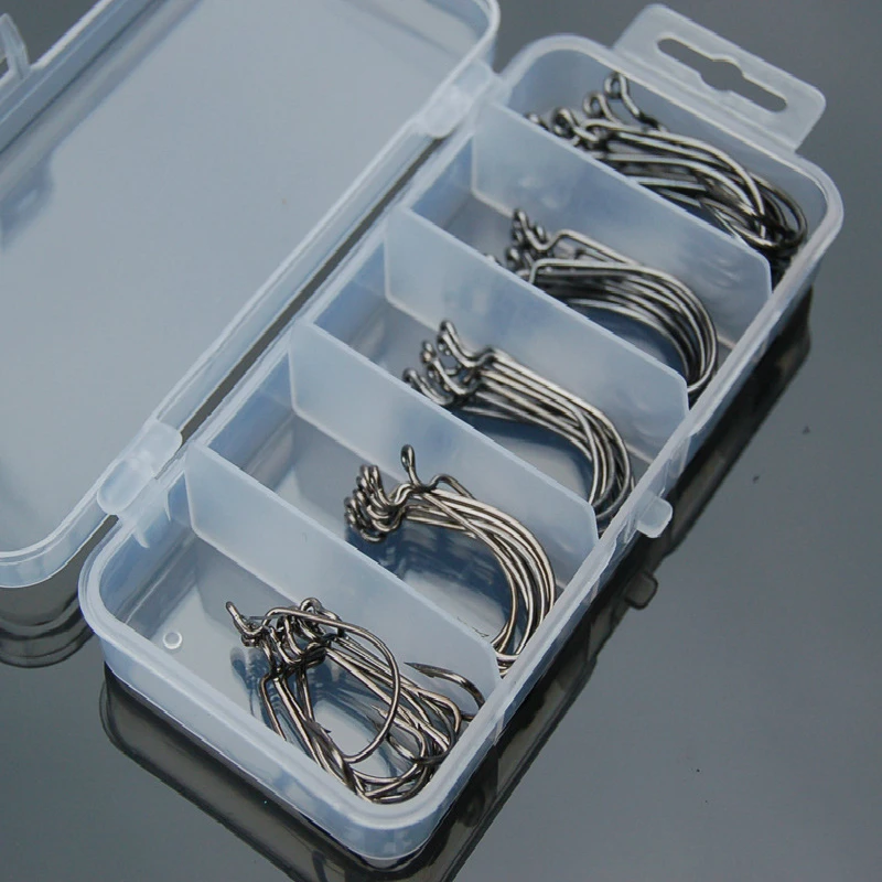 

50pcs/lot High Carbon Nickel fishing Hook 2# 1# 1/0#-3/0# Crank Hook Lure Worm Pesca For Soft Bait Fishing Tackle Accessories