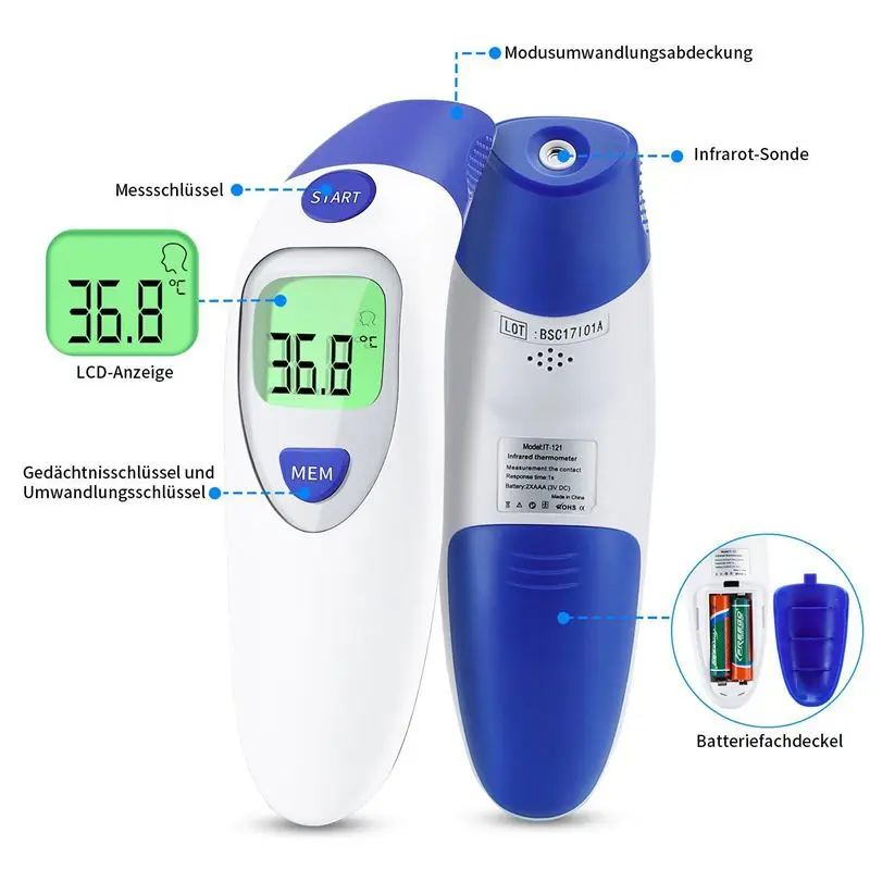 

Children Infrared Electronic Digital Thermometer Non-Contact IR Forehead Infant Ear Temperature Measurement Diagnostic Tool