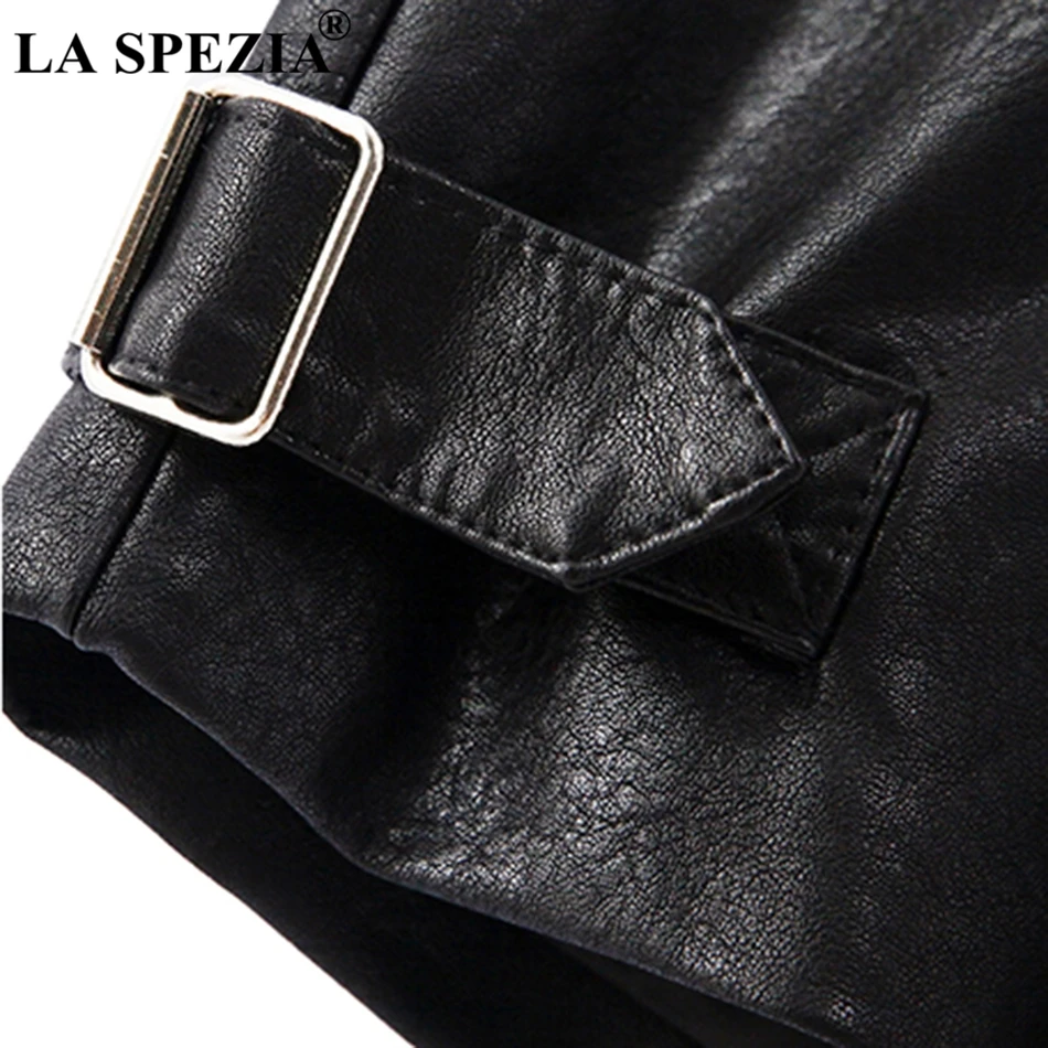 LA SPEZIA Short Vest Women Black Street Motorcycle Waistcoat Female With Pockets Faux Leather Ladies Autumn Sleeveless Jackets LA SPEZIA Short Vest Women Black Street Motorcycle Waistcoat Female With Pockets Faux Leather Ladies Autumn Sleeveless Jackets