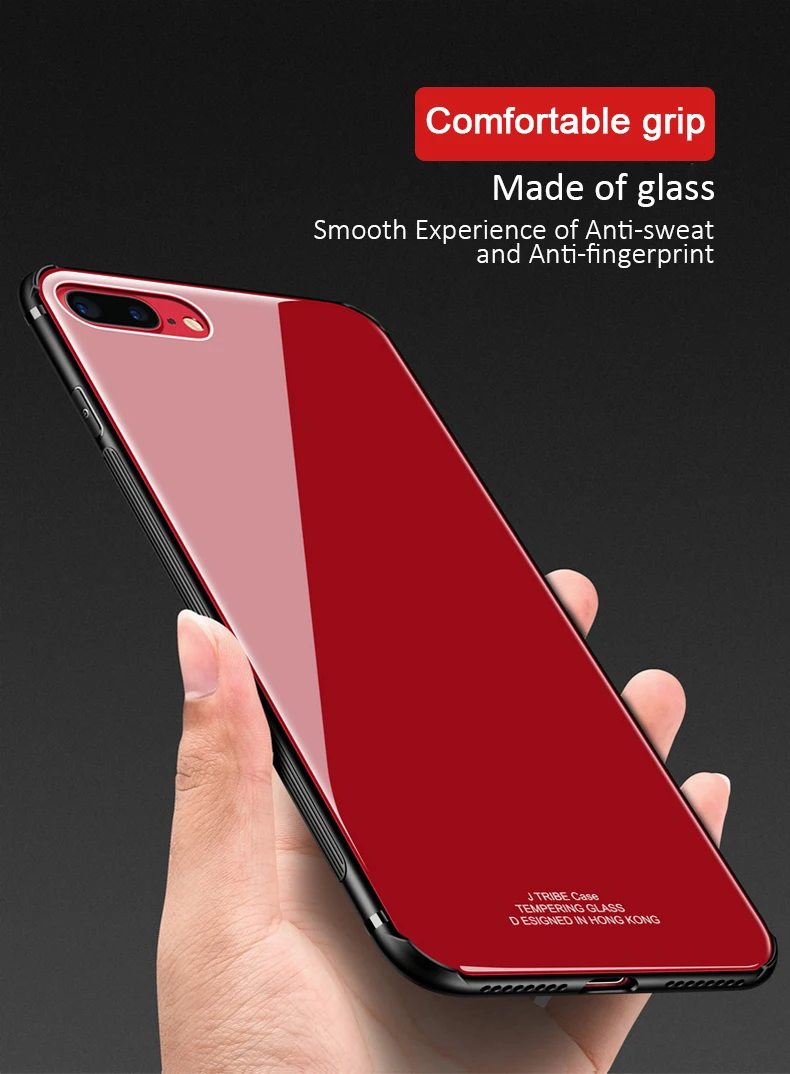 Tempered Glass For Iphone XS Max XR X 8 7 Plus Solid Color Luxury Case Cover Soft TPU Edge Case For Iphone 7 6S 6 Coque